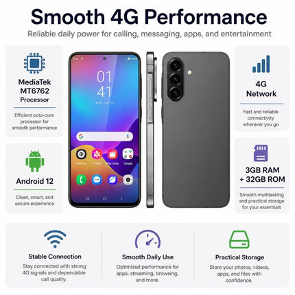 W&O X56, 3GB+32GB, 6.75 inch Android 12.0 Mediatek MT6762 Octa Core, Network: 4G, OTG, EU Plug, US Plug, UK Plug, AU Plug