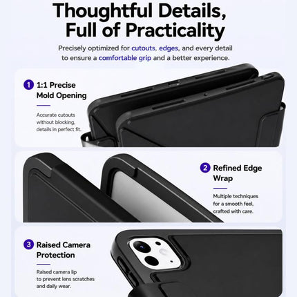 XDcase Detachable Frame Dual-Sided Magnetic Smart Tablet Leather Case with Pencil Holder, For iPad Air 11 2026/2025/2024, For iPad 2025 / 2022, For iPad mini 2024 / 2021, For iPad Pro 11 2022/2021/2020/2018, For iPad Air 10.9 2022 / 2020