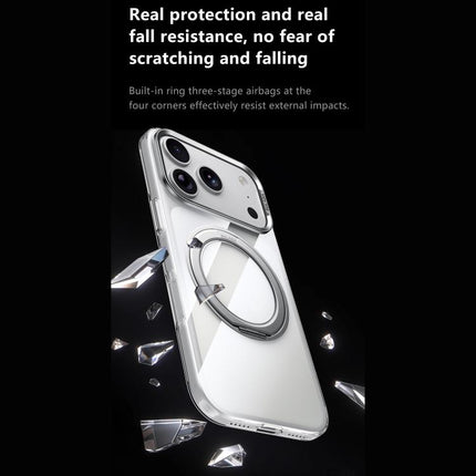 SULADA 360 Degree Rotation Magnetic Holder Clear PC Phone Case, For iPhone 18 Pro, For iPhone 18 Pro Max, For iPhone 17 Pro Max, For iPhone 17 Pro, For iPhone 17