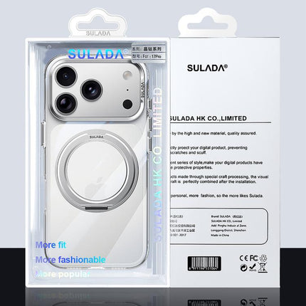 SULADA 360 Degree Rotation Magnetic Holder Clear PC Phone Case, For iPhone 18 Pro, For iPhone 18 Pro Max, For iPhone 17 Pro Max, For iPhone 17 Pro, For iPhone 17