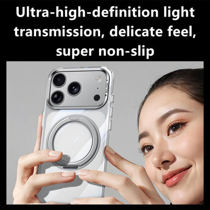 SULADA 360 Degree Rotation Magnetic Holder Clear PC Phone Case, For iPhone 18 Pro, For iPhone 18 Pro Max, For iPhone 17 Pro Max, For iPhone 17 Pro, For iPhone 17