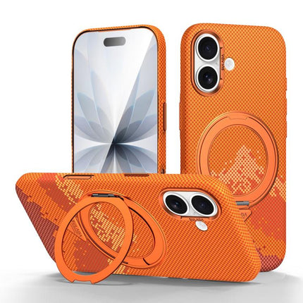 SULADA Kevlar Pixel Grid Texture Rotation Magnetic Holder Phone Case, For iPhone 18 Pro, For iPhone 18 Pro Max, For iPhone 17 Pro Max, For iPhone 17 Pro, For iPhone 17