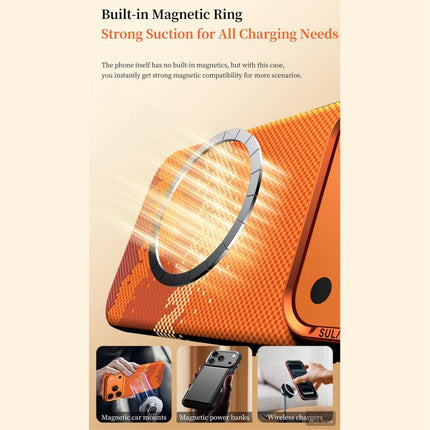 SULADA Kevlar Pixel Grid Texture Magnetic Phone Case, For iPhone 18 Pro, For iPhone 18 Pro Max, For iPhone 17 Pro Max, For iPhone 17 Pro, For iPhone 17