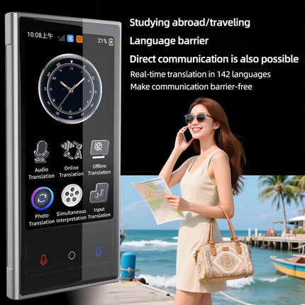 V2 4.04 inch Screen Portable AI Smart Translator Support 142 Online Languages