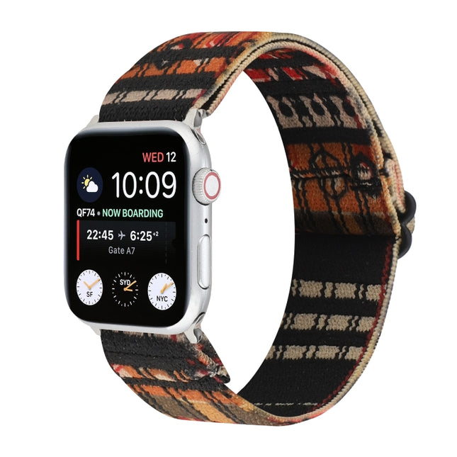 Ethnic Style Buckle Watchband For Apple Watch Series 6 & SE & 5 & 4 40mm / 3 & 2 & 1 38mm, For Apple Watch Series 7 41mm / 6 & SE & 5 & 4 40mm / 3 & 2 & 1 38mm