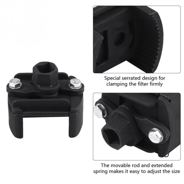 Universal Cast Steel Adjustable 2 Jaw Oil Filter Wrench Fuel Remover Removal Tool Two-claw Cast Steel Filter Wrenches, 80-105mm, 105-145mm