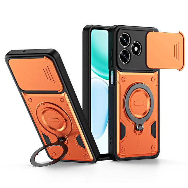 Ring Holder Lens Slide Cover Phone Case, For Honor X5c 4G / X5c Plus, For Honor X9d / X70 5G, For Honor 400 Smart / X7d, For Honor X8b / X8c 4G