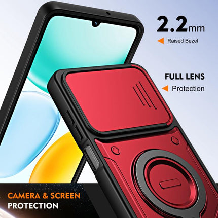 Ring Holder Lens Slide Cover Phone Case, For Honor X5c 4G / X5c Plus, For Honor X9d / X70 5G, For Honor 400 Smart / X7d, For Honor X8b / X8c 4G