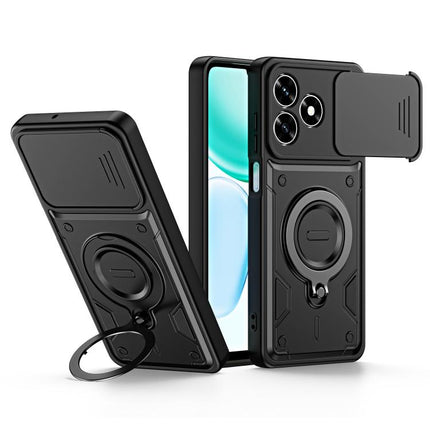 Ring Holder Lens Slide Cover Phone Case, For Honor X5c 4G / X5c Plus, For Honor X9d / X70 5G, For Honor 400 Smart / X7d, For Honor X8b / X8c 4G