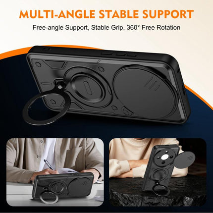Ring Holder Lens Slide Cover Phone Case, For Honor X9c / Magic7 Lite
