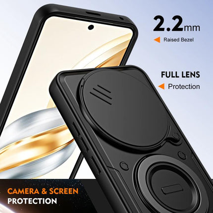 Ring Holder Lens Slide Cover Phone Case, For Honor X9c / Magic7 Lite