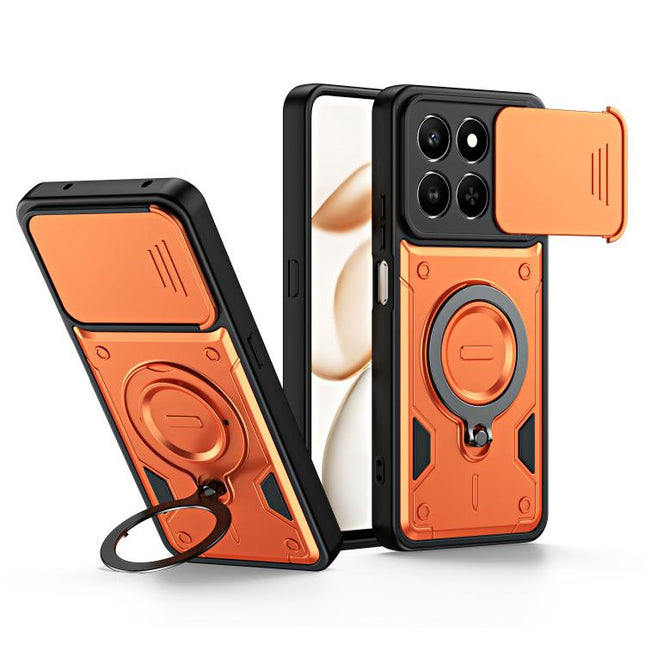 Ring Holder Lens Slide Cover Phone Case, For Honor X5c 4G / X5c Plus, For Honor X9d / X70 5G, For Honor 400 Smart / X7d, For Honor X8b / X8c 4G