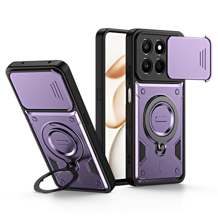 Ring Holder Lens Slide Cover Phone Case, For Honor X5c 4G / X5c Plus, For Honor X9d / X70 5G, For Honor 400 Smart / X7d, For Honor X8b / X8c 4G