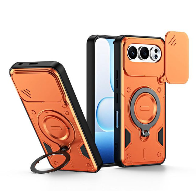 Ring Holder Lens Slide Cover Phone Case, For Honor X5c 4G / X5c Plus, For Honor X9d / X70 5G, For Honor 400 Smart / X7d, For Honor X8b / X8c 4G