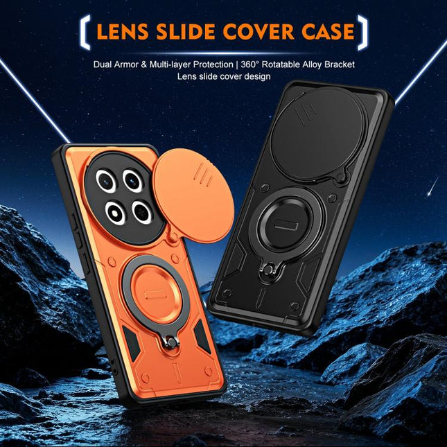 Ring Holder Lens Slide Cover Phone Case, For Honor X9c / Magic7 Lite