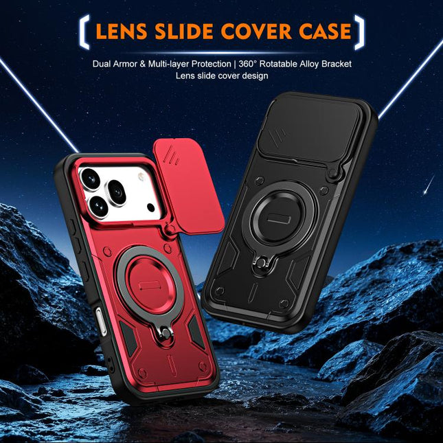 Ring Holder Lens Slide Cover Phone Case, For Honor X5c 4G / X5c Plus, For Honor X9d / X70 5G, For Honor 400 Smart / X7d, For Honor X8b / X8c 4G