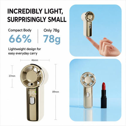 F9 Handheld High-Speed Turbo Mini Fan with Digital Display