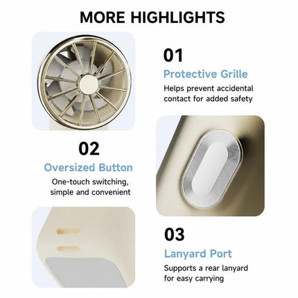 F9 Handheld High-Speed Turbo Mini Fan with Digital Display