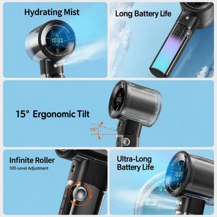 F3 High-speed Handheld Cooling Mini Fan with Stepless Speed Control