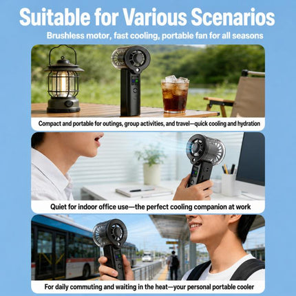 F1 Portable Silent Turbo Spray Cooling Handheld Fan