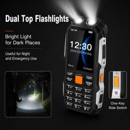 W2022 Rugged Phone, 1.77 inch, SC6531DA, Network: 2G, Dual SIM, BT, Torch