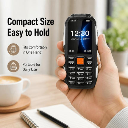 W2022 Rugged Phone, 1.77 inch, SC6531DA, Network: 2G, Dual SIM, BT, Torch