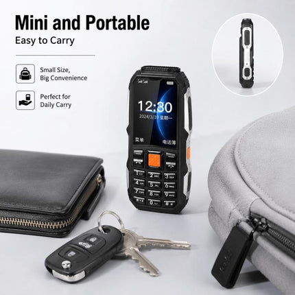 W2022 Rugged Phone, 1.77 inch, SC6531DA, Network: 2G, Dual SIM, BT, Torch
