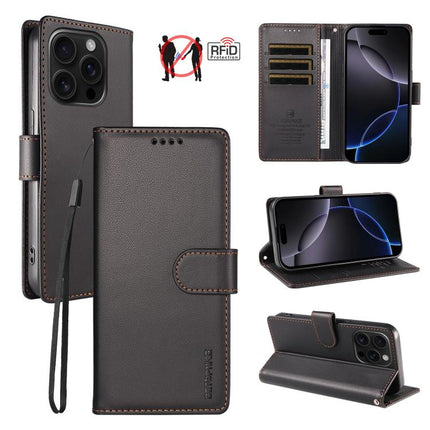 BETOPNICE Pearlescent RFID Vegan Leather Phone Case with Strap, For iPhone 16 Pro Max, For iPhone 16 Pro, For iPhone 16 Plus, For iPhone 16