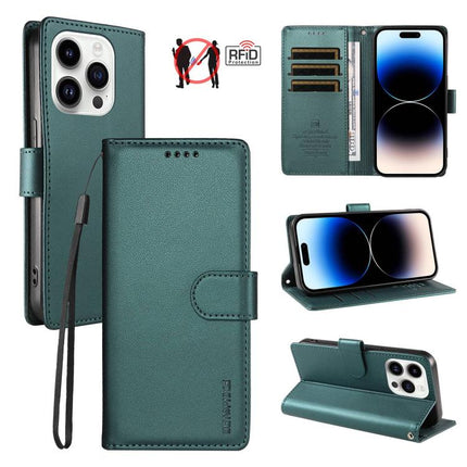 BETOPNICE Pearlescent RFID Vegan Leather Phone Case with Strap, For iPhone 14 Plus, For iPhone 14 / 13, For iPhone 14 Pro, For iPhone 14 Pro Max