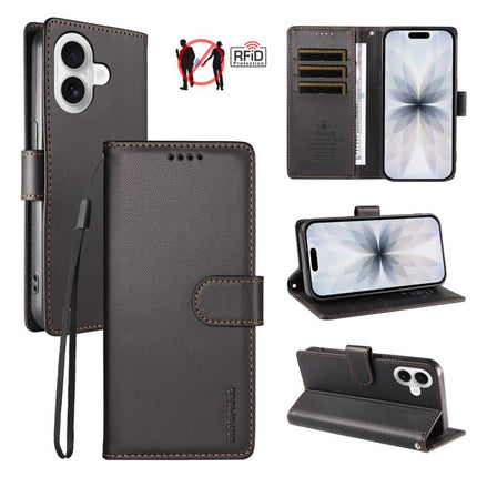 BETOPNICE Pearlescent RFID Vegan Leather Phone Case with Strap, For iPhone 18, For iPhone 18 Pro, For iPhone 18 Pro Max, For iPhone 17e / 16e