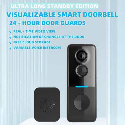 1MP HD Graffiti Smart Video Doorbell Camera With Solar Panel Charging Rain Cover