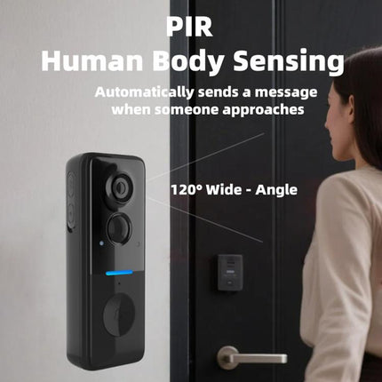 1MP HD Graffiti Smart Video Doorbell Camera With Solar Panel Charging Rain Cover