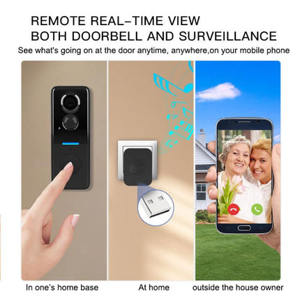 1MP HD Graffiti Smart Video Doorbell Camera With Solar Panel Charging Rain Cover