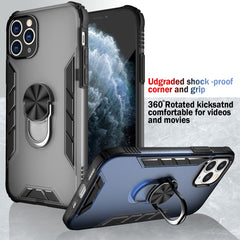 Funda a prueba de golpes de PC esmerilada magnética + TPU mate con soporte para anillo, para iPhone 11 Pro, para iPhone 11, para iPhone 11 Pro Max, para iPhone XS / X, para iPhone XS Max