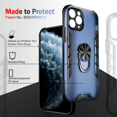 Funda a prueba de golpes de PC esmerilada magnética + TPU mate con soporte para anillo, para iPhone 11 Pro, para iPhone 11, para iPhone 11 Pro Max, para iPhone XS / X, para iPhone XS Max