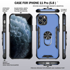 Magnetische, mattierte PC- und matte TPU-Stoßschutzhülle mit Ringhalterung, für iPhone 11 Pro, für iPhone 11, für iPhone 11 Pro Max, für iPhone XS / X, für iPhone XS Max