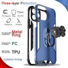 Funda a prueba de golpes de PC esmerilada magnética + TPU mate con soporte para anillo, para iPhone 11 Pro, para iPhone 11, para iPhone 11 Pro Max, para iPhone XS / X, para iPhone XS Max