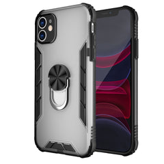 Funda a prueba de golpes de PC esmerilada magnética + TPU mate con soporte para anillo, para iPhone 11 Pro, para iPhone 11, para iPhone 11 Pro Max, para iPhone XS / X, para iPhone XS Max