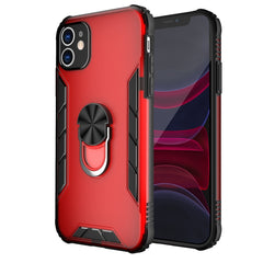 Funda a prueba de golpes de PC esmerilada magnética + TPU mate con soporte para anillo, para iPhone 11 Pro, para iPhone 11, para iPhone 11 Pro Max, para iPhone XS / X, para iPhone XS Max