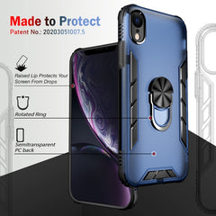 Magnetische, mattierte PC- und matte TPU-Stoßschutzhülle mit Ringhalterung, für iPhone XR, für Samsung Galaxy Note20, für Samsung Galaxy Note20 Ultra