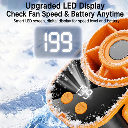 DF-95 Outdoor Portable Mini LED Digital Display Waist Clip Cooling Fan