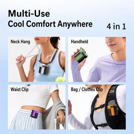 DF-95 Outdoor Portable Mini LED Digital Display Waist Clip Cooling Fan