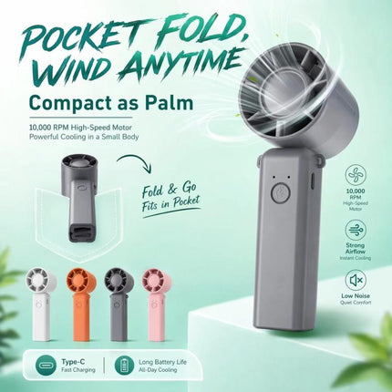 DF-93 Portable Three-Speed Adjustable Foldable Handheld Cooling Fan