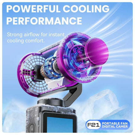 F21 1.97 inch IPS Screen 1080P HD Handheld Vlog Video Camera with Fan