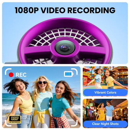F21 1.97 inch IPS Screen 1080P HD Handheld Vlog Video Camera with Fan