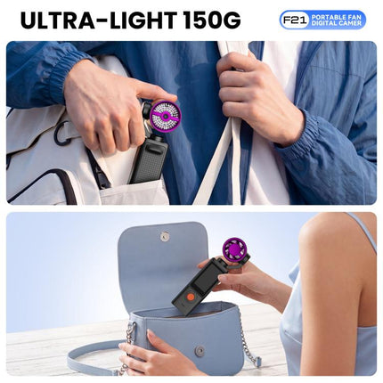 F21 1.97 inch IPS Screen 1080P HD Handheld Vlog Video Camera with Fan