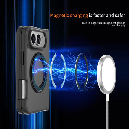 Skin Feel Rotating Holder Magnetic Phone Case, For iPhone Duo