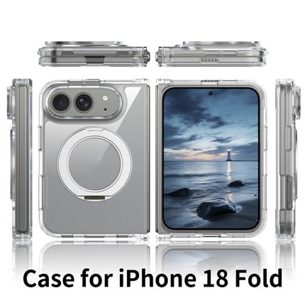 Scratch-proof Transparent Rotating Holder Magnetic Phone Case, For iPhone Duo