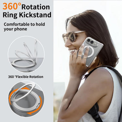 Scratch-proof Transparent Rotating Holder Magnetic Phone Case, For iPhone Duo