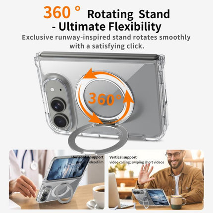 Scratch-proof Transparent Rotating Holder Magnetic Phone Case, For iPhone Duo